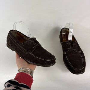 Cole Haan Dominick Boat shoes Men's 10 Dark Brown Suede Lace-Up Low Top Classic